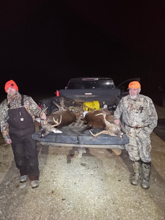 Bynum and Miles Goodson with two nice bucks.